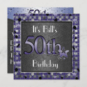 Invitation cinquantième Fête d'anniversaire (Devant / Derrière)