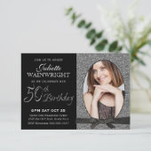 Invitation Cinquantième fête d'anniversaire de Faux de photo (Debout devant)