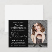Invitation Cinquantième fête d'anniversaire de Faux de photo (Devant / Derrière)