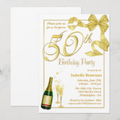 Invitation cinquantième Fête d'anniversaire de surprise - (Devant / Derrière)