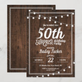 Invitation Cinquantième fête d'anniversaire de surprise (Devant / Derrière)