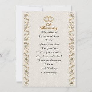 Invitation cinquantième fête d'anniversaire pour des parents