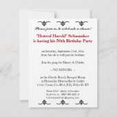 Invitation cinquantième Fête d'anniversaire pour les (Dos)