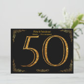 Invitation cinquantième Fête d'anniversaire, styl de Gatsby, (Debout devant)