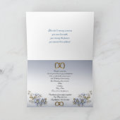 Invitation cinquantième Floral bleu d'invitation de fête (Intérieur)