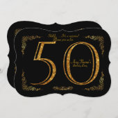 Invitation cinquantième, Gatsby de fête d'anniversaire (Devant / Derrière)