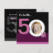 Invitation cinquantième Grand 5Oh ! Fête d'anniversaire de (Devant / Derrière)