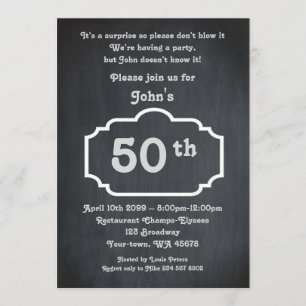Invitation cinquantième, homme d'anniversaire, homme de