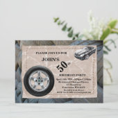 Invitation cinquantième, homme d'anniversaire, tout âge, (Debout devant)