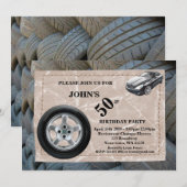 Invitation cinquantième, homme d'anniversaire, tout âge, (Devant / Derrière)