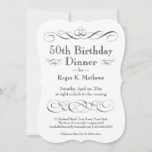 Invitation cinquantième La fête d'anniversaire mangent la (Dos)