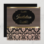 Invitation cinquantième La fête d'anniversaire | s'est levée, (Devant / Derrière)