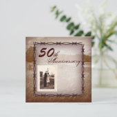 Invitation cinquantième mariage anniversaire du barbelé de l' (Debout devant)