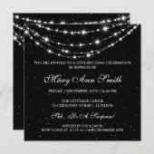 Invitation Cinquantième noir à chaînes de scintillement de (Devant / Derrière)