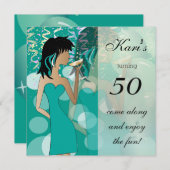 Invitation cinquantième Partie de fille de coup (Devant / Derrière)