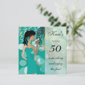 Invitation cinquantième Partie de fille de coup (Debout devant)