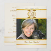 Invitation cinquantième Partie de Surpise d'anniversaire - (Devant / Derrière)