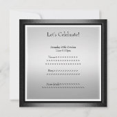 Invitation cinquantième Photo noire argentée blanche (Dos)