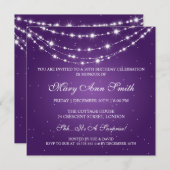 Invitation Cinquantième pourpre à chaînes de scintillement de (Devant / Derrière)