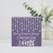 Invitation cinquantième POURPRE Invitatati de papillon (Debout devant)