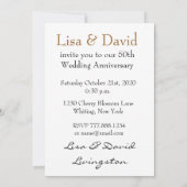 Invitation cinquantième Tournesol d'or d'anniversaire (Dos)