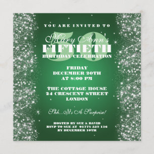 Invitation cinquantième Vert de scintillement de parties