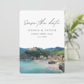 Invitation Cinque Terre Enregistrez la Date Mariage Italien (Debout devant)