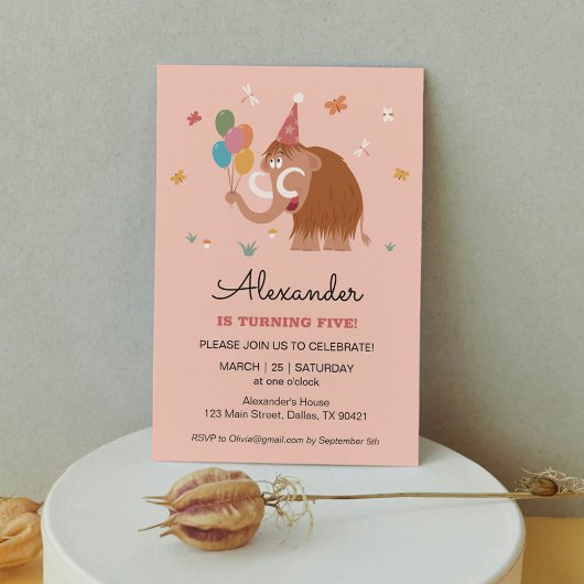 Invitation Cinquième 5 Anniversaire Casquette Cartoon mignon 