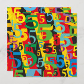 Invitation Cinquième Anniversaire de Mariage Motif Rétro Colo (Devant / Derrière)