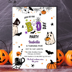 Invitation Cinquième anniversaire d'Halloween fantôme fantais