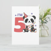 Invitation Cinquième Panda Anniversaire Pour Enfants 5 Ans In (Debout devant)