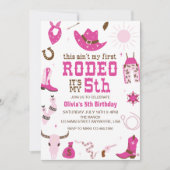 Invitation Cinquième Rodéo Western Cowgirl 5E Anniversaire (Devant)