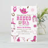 Invitation Cinquième Rodéo Western Cowgirl 5E Anniversaire (Debout devant)