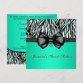 Invitation cintré chic d'impression de zèbre (Devant / Derrière)