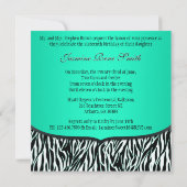 Invitation cintré chic d'impression de zèbre (Dos)
