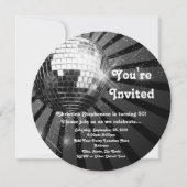 Invitation Circle Round Silver Disco Ball 50e fête d'annivers (Dos)