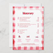 Invitation Circuit Bachelorette aux fraises Voyage de fin de  (Dos)