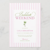 Invitation Circuit de Bachelorette Retro Rose Vert Palm Beach (Devant)