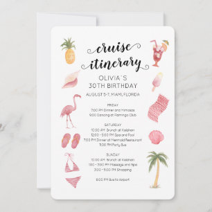 Invitation Circuit de croisière d'anniversaire sur la plage à