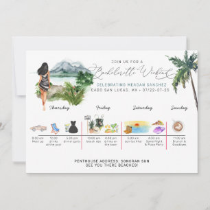 Invitation Circuit de weekend de Bachelorette   Palme tropica