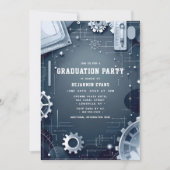 Invitation Circuit Gears Engineering Graduation Photo (Devant)