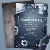 Invitation Circuit Gears Engineering Graduation Photo