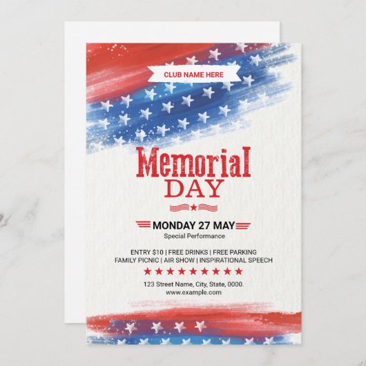 Invitation Circulaire de célébration de la Journée commémorat (Devant / Derrière)