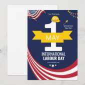 Invitation Circulaire de la Journée internationale du Travail (Devant / Derrière)