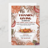 Invitation Circulaire d'invitation de la fête de Thanksgiving (Devant / Derrière)