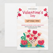 Invitation Circulaire d'invitation de la Saint-Valentin (Devant / Derrière)