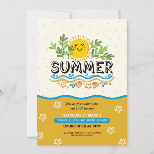 Invitation Circulaire d'invitation d'été (Devant)