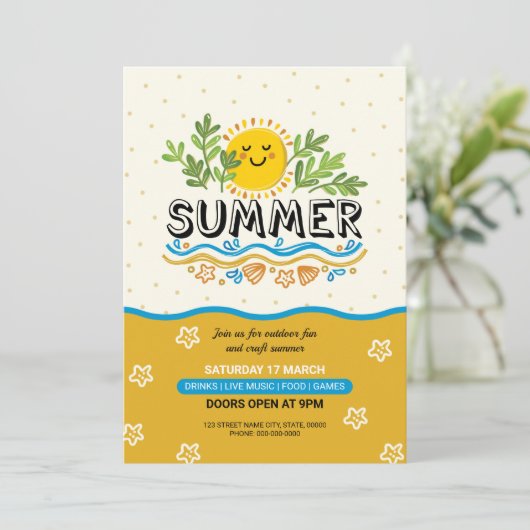 Invitation Circulaire d'invitation d'été (Debout devant)