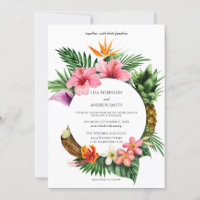 Circulaire Tropical Hawaiian Floral Mariage de noi