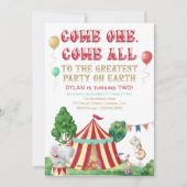 Invitation Circus Animaux et Big Top N'importe quel âge Photo (Devant)